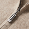 EXTRA-FINE MERINO WOOL ZIP POLO CARDIGAN