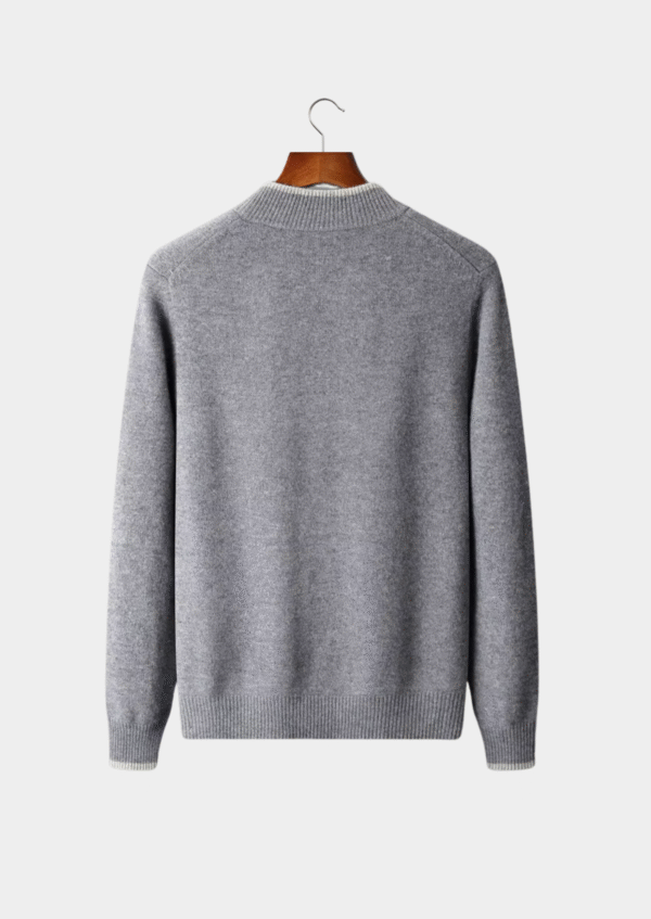 MERINO ZIP TWO-TONE CARDIGAN