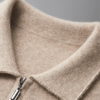 EXTRA-FINE MERINO WOOL ZIP POLO CARDIGAN